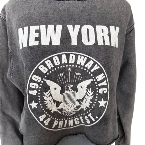 John Galt by Brandy Melville New York Graphic Cropped Sweatshirt - Picture 2 of 4